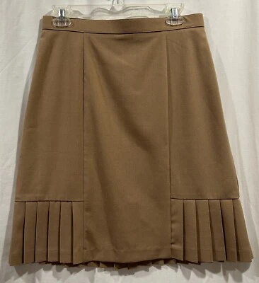 Falda para mujer East 5th Secretly delgada marrón topo dobladillo plisado talla 8 Foto 1 de 4