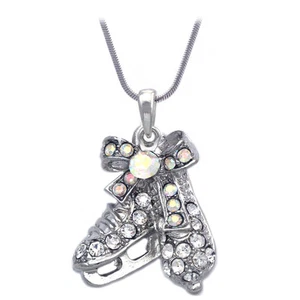 Aurora Borealis Ice Figure Skating Shoes Skates Pendant Necklace Gift for Skater - Picture 1 of 3