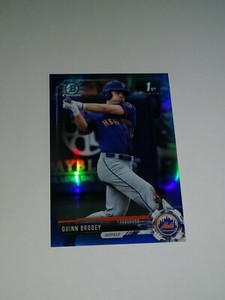 2017 Bowman Chrome  ** 1ST BLUE REFRACTOR **  #BDC24 Quinn Brodey RC  #D / 150