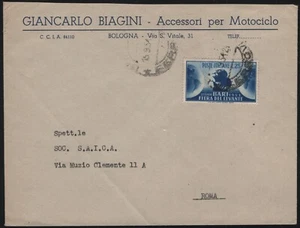 #ITA(04490) Italia Repubblica 1951 Fiera di Bari (N°670) isolato su lettera - Imagen 1 de 2