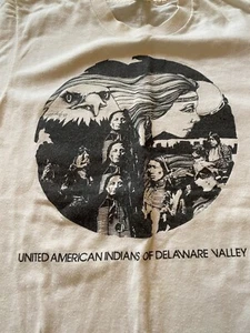Vtg 1970’s United American Indians Of Delaware Valley Sz M T-Shirt Cotton USA - Picture 1 of 8
