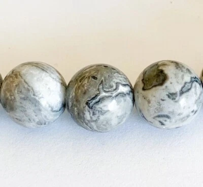 Pulsera de cuentas de jaspe gris Picasso Foto 1 de 2