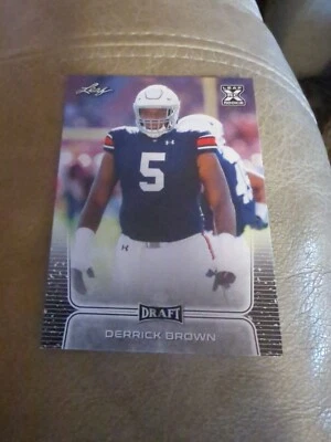 2020 Leaf Draft #28 Derrick Brown Carolina Panthers Auburn Tigers - Image 1 of 2