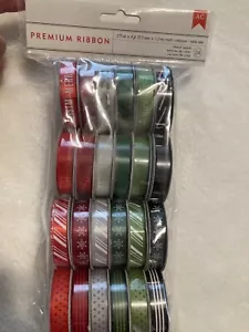 Christmas Design Ribbon 24 pack .375 wide x 4 ft (96 ft total) NEW---4+ save 50% - Picture 1 of 7