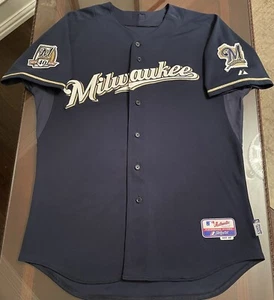 Rare 2010 Milwaukee Brewers Authentic On-Field Majestic Alt Jersey Size 48/XL - Picture 1 of 12