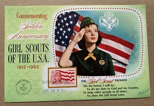 US FDC 1962 Girl Scouts Large First Day Cover by Fleetwood Scott 1199 | - Picture 1 of 1