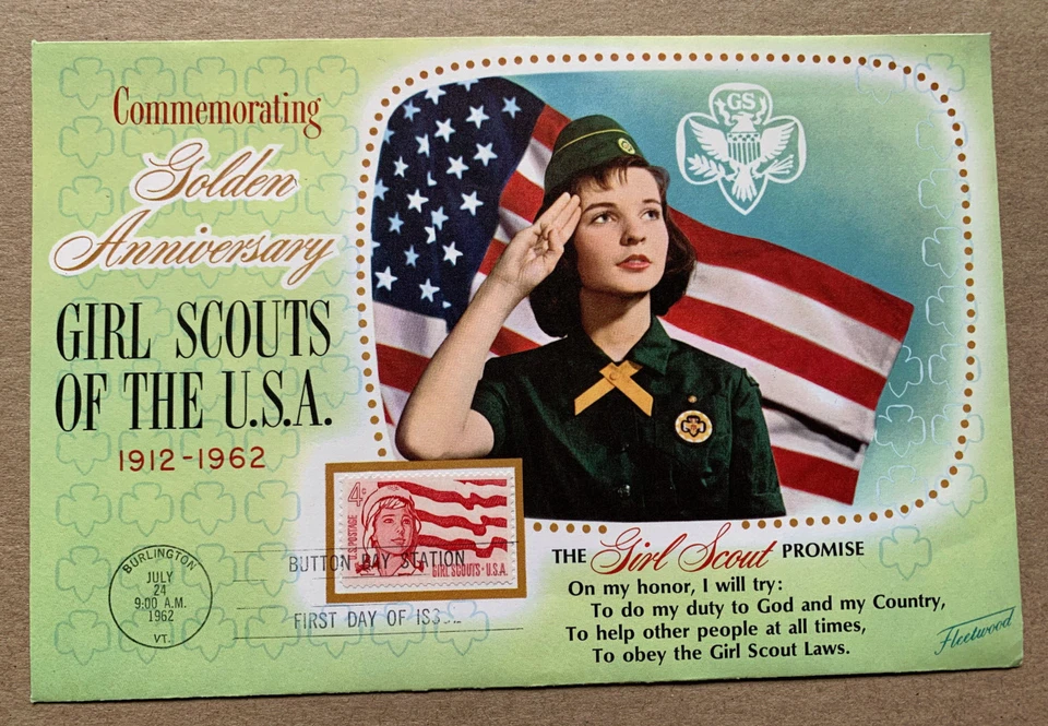 US FDC 1962 Girl Scouts Large First Day Cover by Fleetwood Scott 1199 | - Image 1 of 1