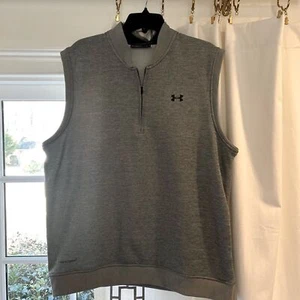 Under Armour Vest Mens Extra Large Gray 1/4 Zip Sleeveless Golf Activewear XL - Picture 1 of 6