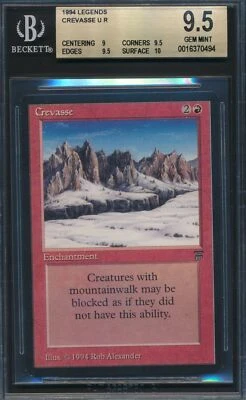 Legends Crevasse BGS 9.5 Graded Magic MTG (0494) -magicgraders- - Image 1 of 3