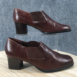 Aerosoles Boots Womens 8 B Heel A Copter Ankle Booties Brown Leather Heeled - Picture 1 of 18