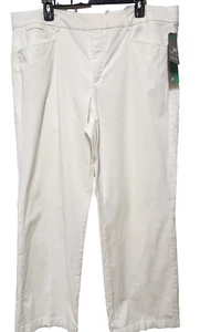 JM Collection Trouser No Gap Waistband Straight Leg Pants Bright White size 18S - Picture 1 of 7