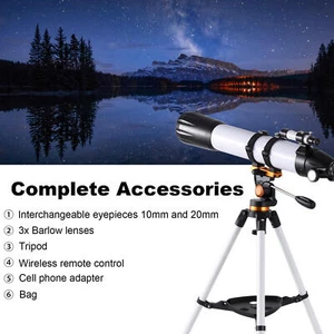 800mm Astronomical Telescope 90mm with Phone Adapter for Beginner Moon Watching - Picture 1 of 9
