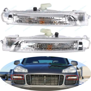 L&R Front Bumper Turn Signal Light W/ Bulb l Fit For Porsche Cayenne 2007-2010 - Imagen 1 de 7