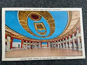 Tarjeta postal vintage de Trianon, el salón de baile más hermoso del mundo, en Chicago - Imagen 1 de 2