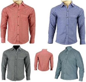 Herren Trachten Deutsch Bayrisch Oktoberfest Lederhose Trachten Karohemd - Bild 1 von 8