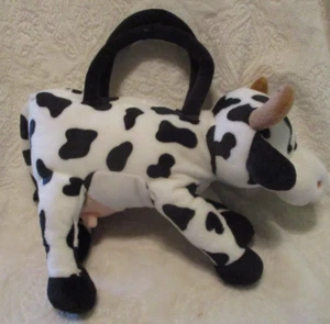 Marca RUSS ~ Cartera de vaca Holstein blanco y negro ~ Manijas ~ Solo se muestra - Imagen 1 de 11
