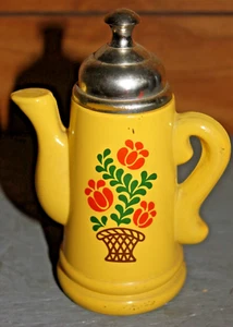 Vintage Avon Koffee Klatch yellow tea coffee pot Empty decanter 5.5" 1970's - Picture 1 of 3