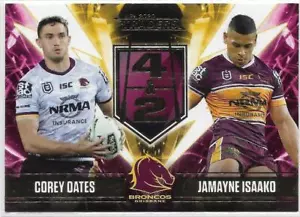 2020 Nrl Traders 4 & 2 (FT 1/8) Corey OATES / Jamayne ISAAKO Broncos 051/200 - Picture 1 of 1