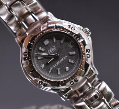 Reloj De Colección SKECHERS Fecha Mujer Acero Inoxidable Tono Plata BATERÍA NUEVA Foto 1 de 4
