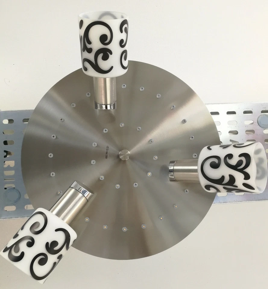 Eglo MY CHOICE Deckenleuchte LED Glas Nickel Matt Chrom 3 Flammig je 9W Ø35cm