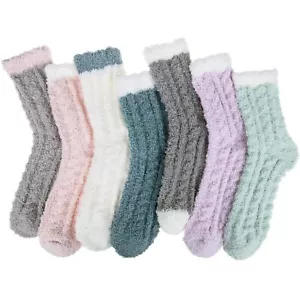 7 Pairs Womens Winter Fuzzy Socks Cozy Fluffy Socks Warm Fuzzy Christmas Sock... - Picture 1 of 6