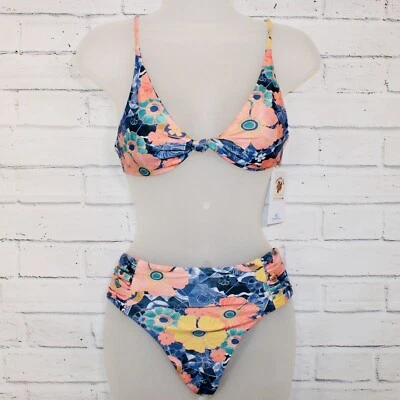 Conjunto de bikini floral O'Neill Juniors Jadia talla XS triángulo superior e inferior nuevo con etiquetas Foto 1 de 4