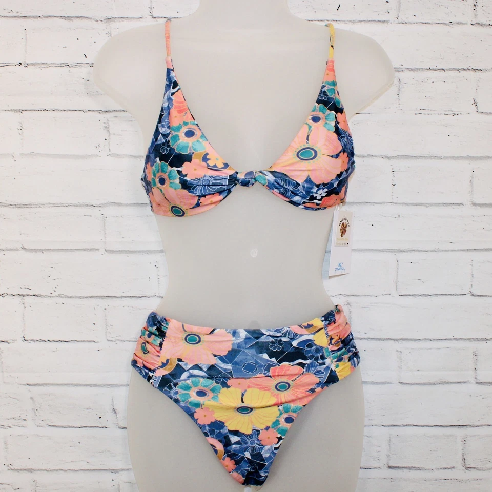 Conjunto de bikini floral O'Neill Juniors Jadia talla XS triángulo superior e inferior nuevo con etiquetas Foto 1 de 4