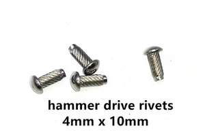 M4X10 Stainless Round Head U-Drive Hammer Drive compliance plate tamper Rivets - Picture 1 of 3
