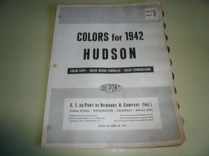 1942 Hudson DuPont Duco Delux muestra de pintura con chip de color - vintage - Imagen 1 de 2