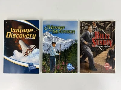 Abeka 6th Grade Readers Lot of 3 Billy Sunday, Message of the Mountain, Voyage.. - Image 1 of 4
