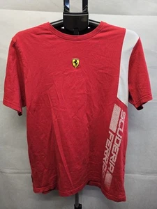 Scuderia Ferrari Mens' T Shirt Centre Logo Large Red White - Picture 1 of 6
