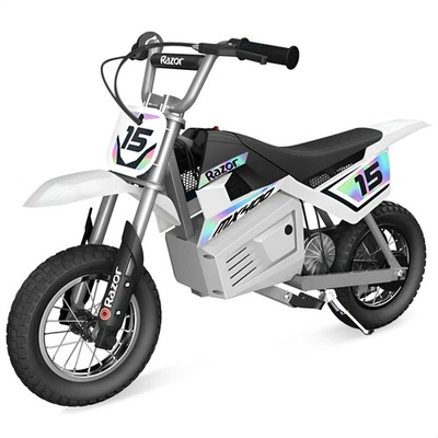 Razor MX400 Dirt Rocket 24V Electric Motocross Dirt Bike, White (Open Box) - Image 1 of 4