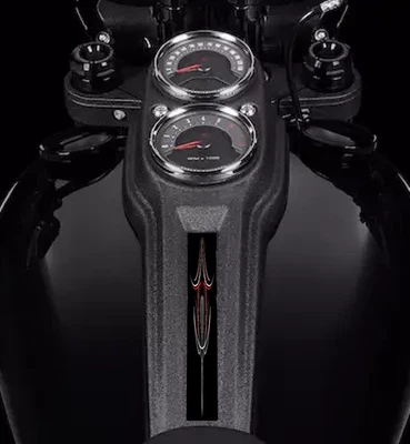 Inserto de tablero a rayas rojas. Se adapta a Harley Davidson Dyna Low Rider 2018-2021 Foto 1 de 4