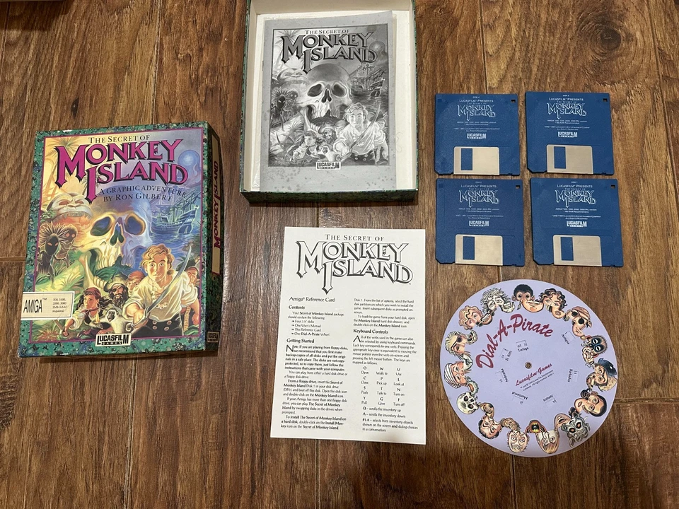 THE SECRET OF MONKEY ISLAND - Boxed Amiga Game - Disks, Manual & Code Wheel - Image 1 of 1