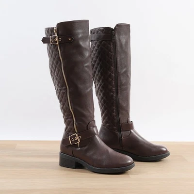 Mujeres Botas hasta la rodilla 1.25" Tacón Forro de piel sintética Botas de montar Botas altas de otoño Foto 1 de 2