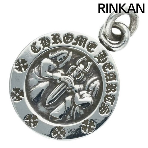 CHROME HEARTS Ciondolo medaglia angelo cuori cromati CHRM ANGL MDL V2 argento collana top uomo u