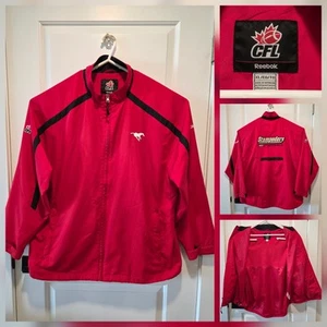 Reebok Calgary Stampeders Mens XL Authentic Sideline Jacket CFL Lightweight Red - Picture 1 of 14