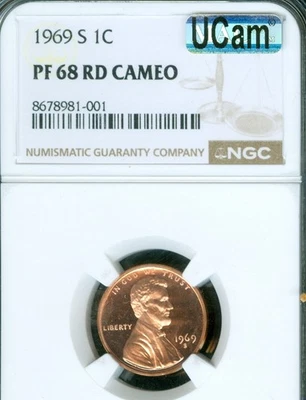 1969 S LINCOLN CENT PF68 CAM MAC UCAM & SPOTLESS . - Image 1 of 2