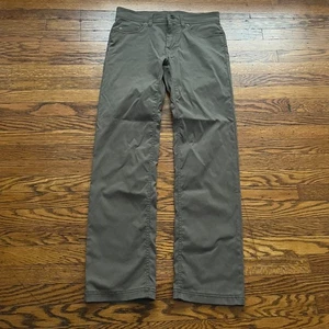 Prana Slim Fit Pants Mens 30x30 Olive Green Nylon Casual Travel Lightweight - Picture 1 of 7