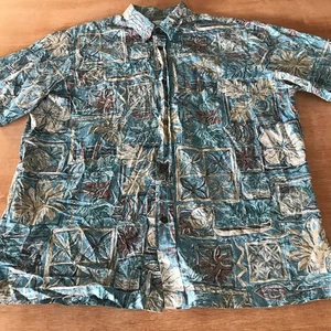 Bishop Street Hawaiian Shirt Men XL Blue Floral Button Up Pocket Short Sleeve - Picture 1 of 11