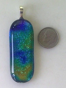dichroic glass pendant fused  hand made crafted - Picture 1 of 1