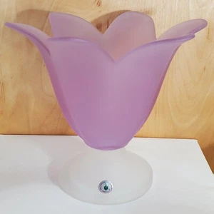 Partylite Royal Tulip 6" Votive Tea Light Lavender Frosted Candle Holder - Picture 1 of 11