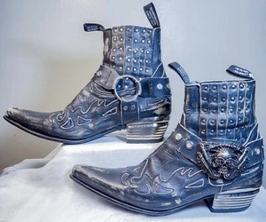 New Rock Skull Western Boots Men's Size 41 - Picture 1 of 10