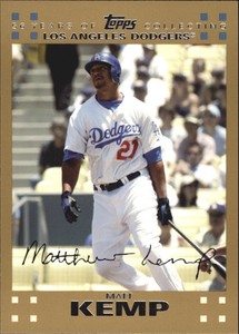 2007 Topps Gold Los Angeles Dodgers Baseball Card #401 Matt Kemp/2007
