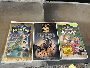 VHS Disney Movies Sealed New Bundle Peter Pan / Prancer / Mickey