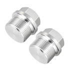 M27 x 1.5 Male Hex Head Plug 304 Stainless Steel Solid Thread Pipe Fitting 2Pcs