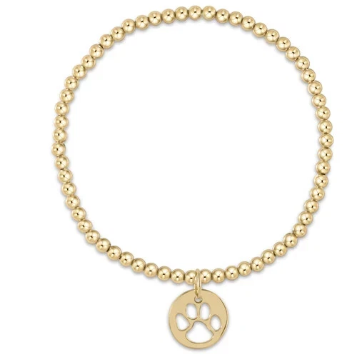 enewton LOOK 14kt Gold Filled Paw Print Classic 3mm Bead Stretch Bracelet 6.25" - Image 1 of 1