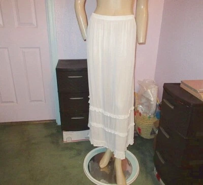Vtg Isabella Petticoat Waist Slip Size XL Eyelet Ruffle Lace Long Tiered Full - Image 1 of 4