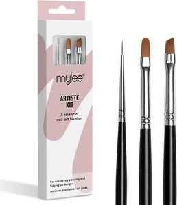 Mylee Artiste Nail Brush Kit, 3x Brushes Design for Gel Nail Art & Polish Applic - Picture 1 of 5