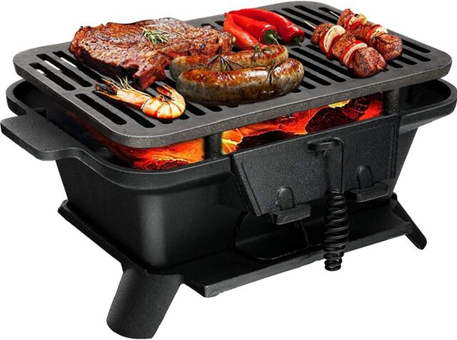 Marsh Allen Cast Iron Hibachi Tabletop Charcoal BBQ Grill